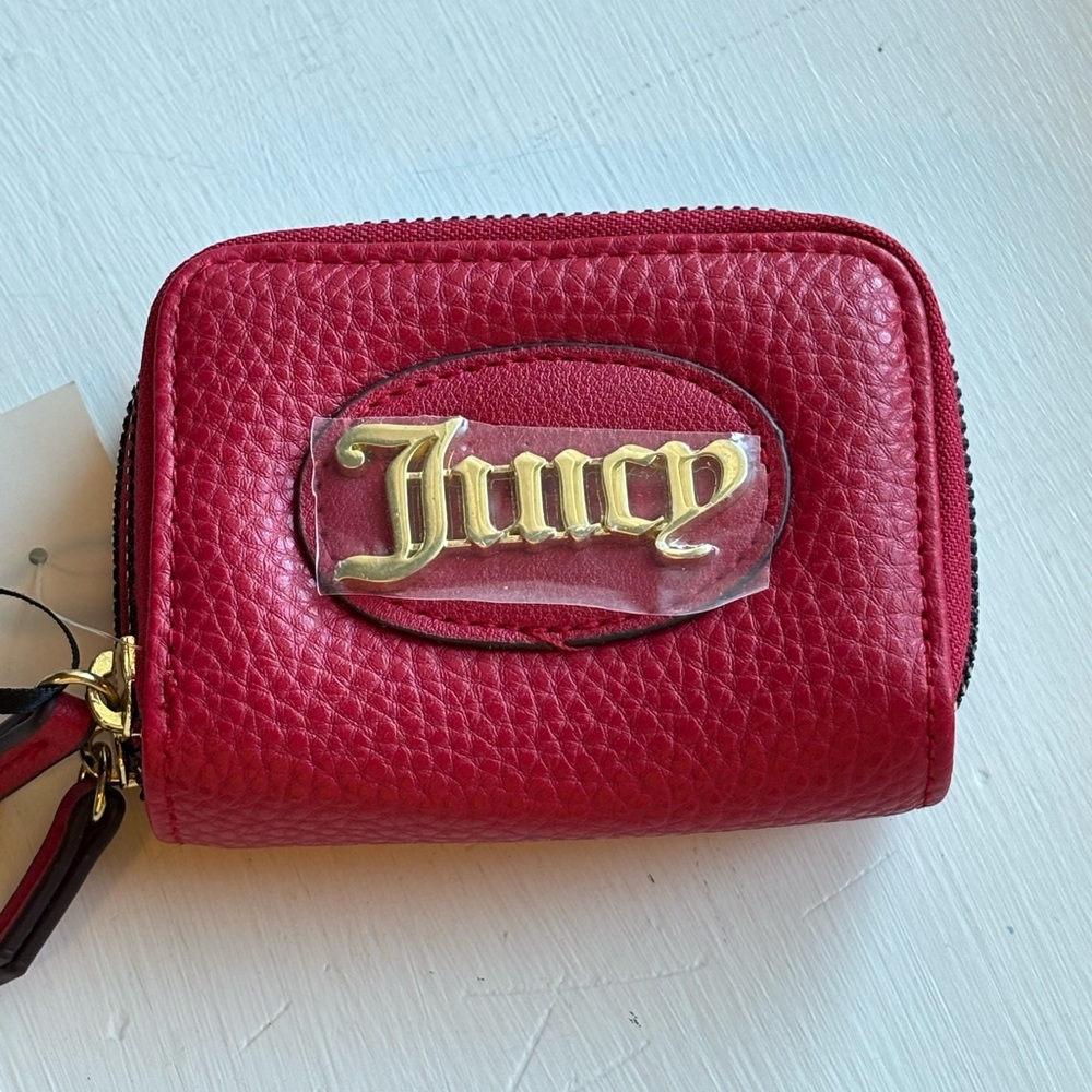 NEW Juicy Couture Compact Card Holder Wallet in Scarlet Red